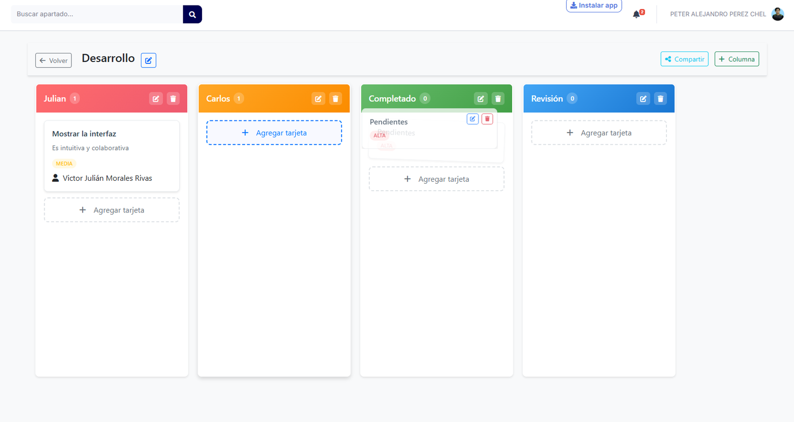 Kanban de eTiempos